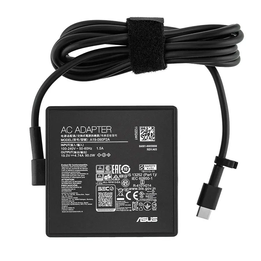 Блок питания для ноутбука Asus TYPE-C 90W квадратный корпус Чорний - фото 2