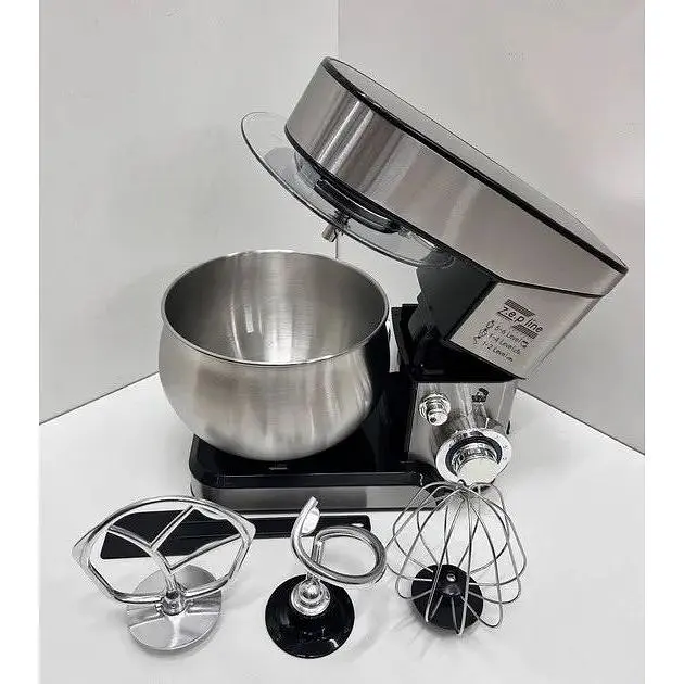 Стационарный миксер тестомес Zepline ZP-105 с металлической чашей планетарное вращение 6л 3500Вт Серебряный - фото 5