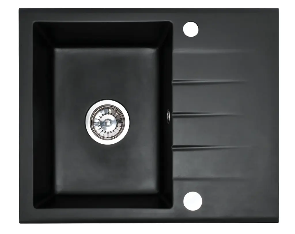 Кухонна мийка гранітна Rea North black metalic ZLE-00126, Чорний - фото 10