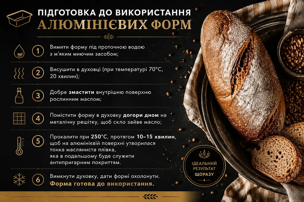 Набір з 3 хлібних форм алюмінієвих для випічки хліба Л7 Л12а Л11 88453 - фото 7