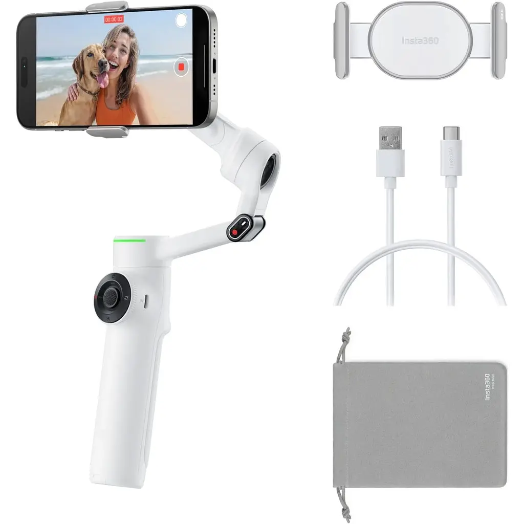 Стабілізатор відеозйомки Insta360 Flow 2 Pro White (CINSABQB-W) [127610] - фото 7
