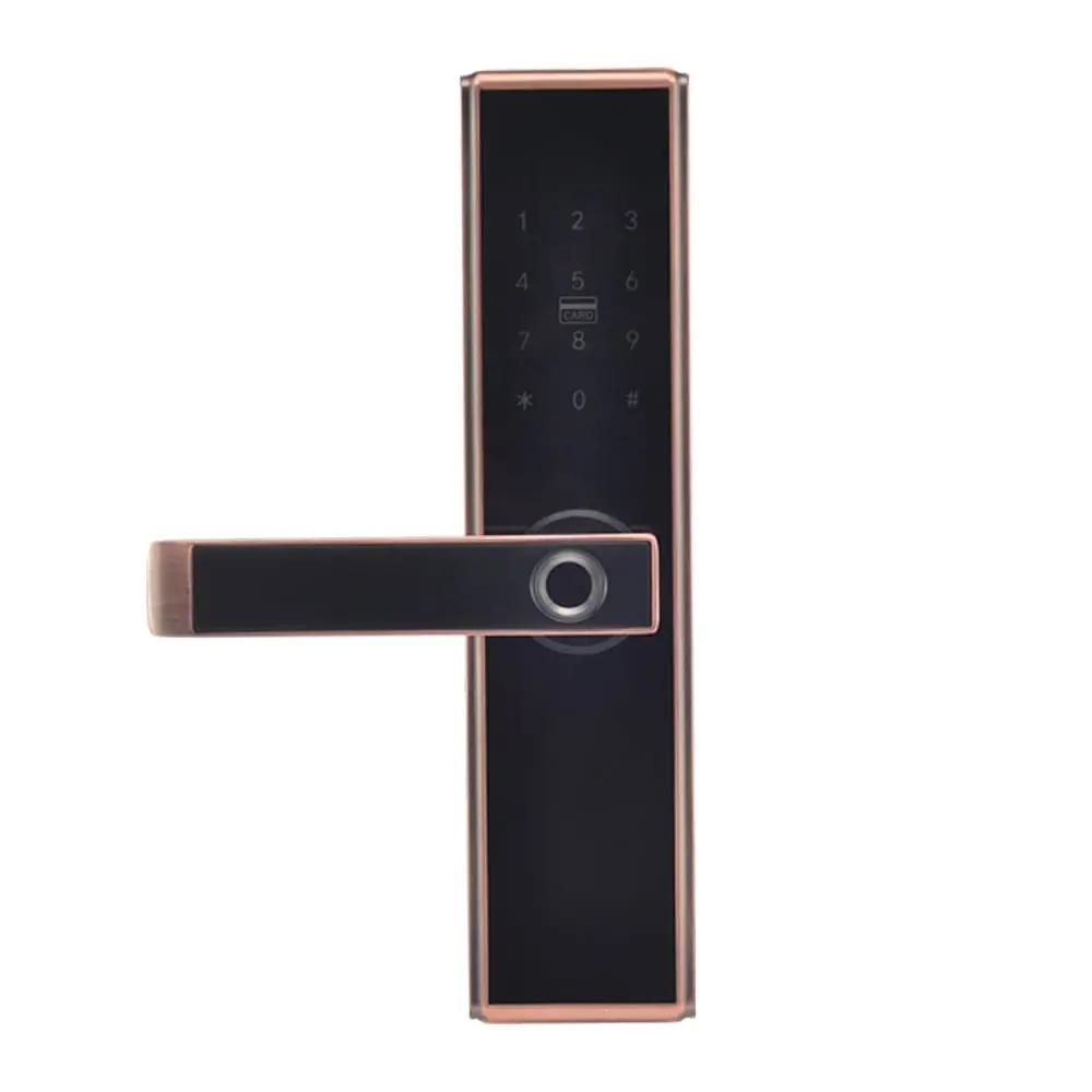 Замок біометричний автономний Trinix TRL-5109BTF Red Bronze Left з Bluetooth, зчитувачем відбитків пальців і карт Mifare (65-00048) - фото 5