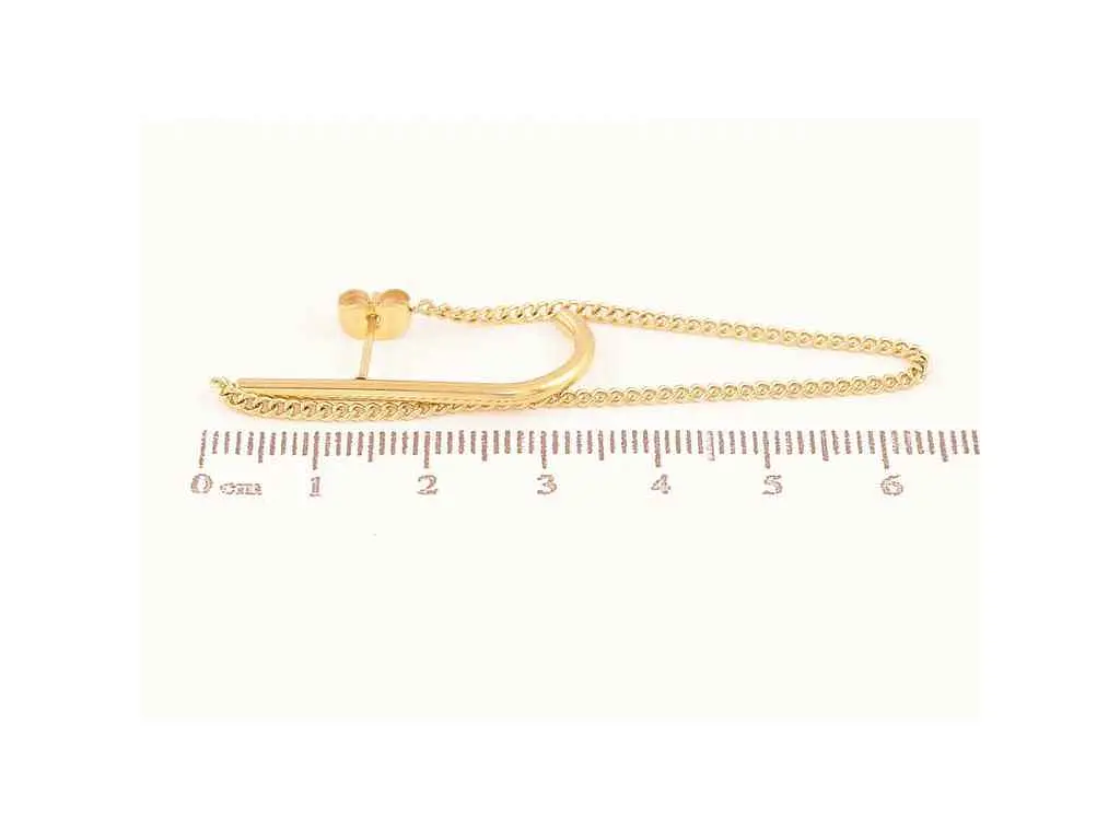 Сережки Xuping пусети TTM Stainless Steel 14K "Підвіски з ланцюжками" (340069) 6,5см - фото 2
