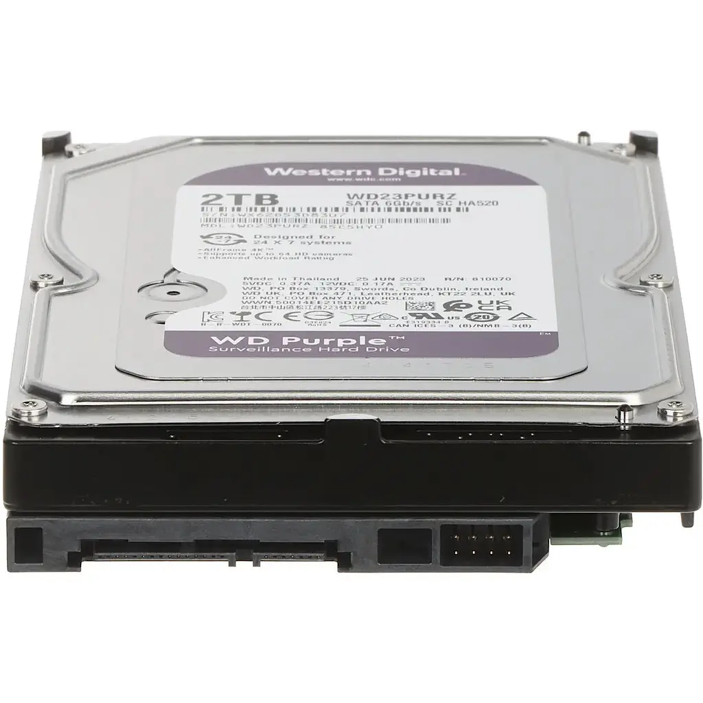 Накопичувач HDD WD Purple 2TB, 5400rpm, 256M, SATA III (WD23PURZ) - фото 4