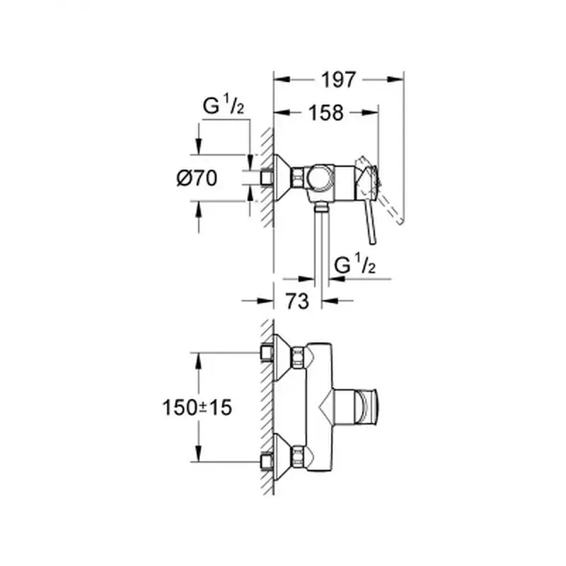 Змішувач Grohe BauClassic OHM shower exposed (32867000) - фото 4