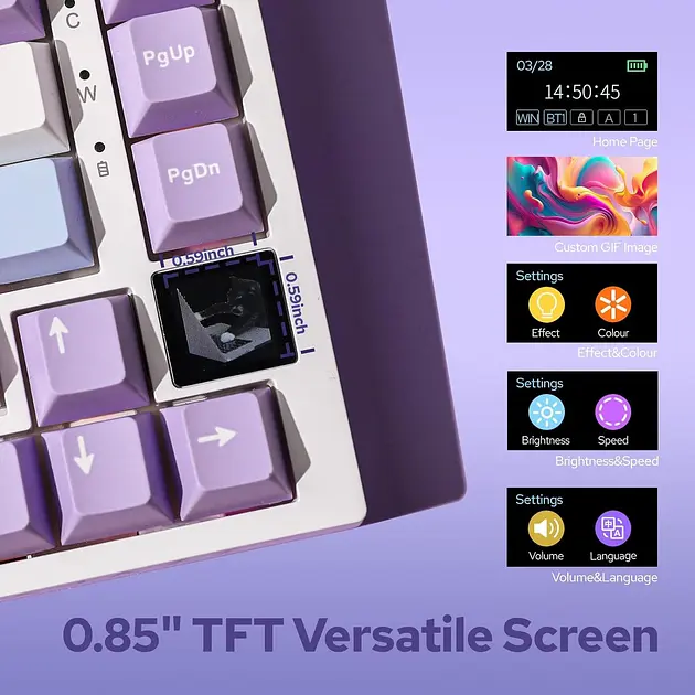 Ігрова механічна бездротова клавіатура AJAZZ AK820 Pro, Flying Fish Switch, RGB, Hot-Swap, Rapid Trigger, Білий - фото 4