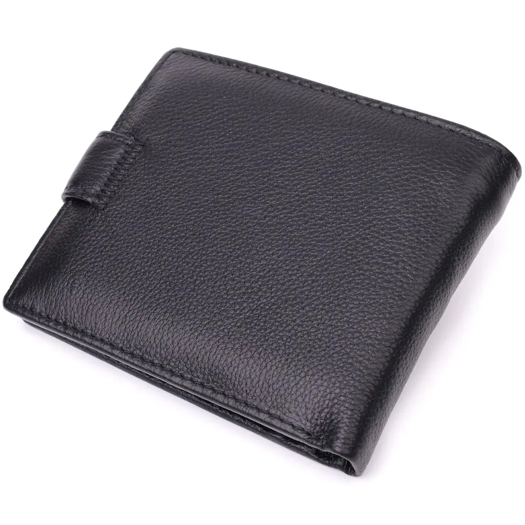 Горизонтальне портмоне для чоловіків із натуральної шкіри ST Leather 22459 чорний - фото 2