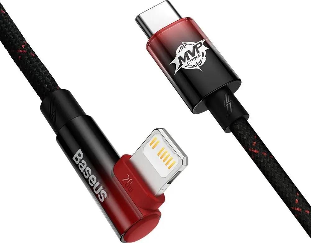 Кабель Baseus MVP 2 USB Type-C - Lightning (M/M), 20W, 1 м Black/Red (CAVP000220) - фото 2