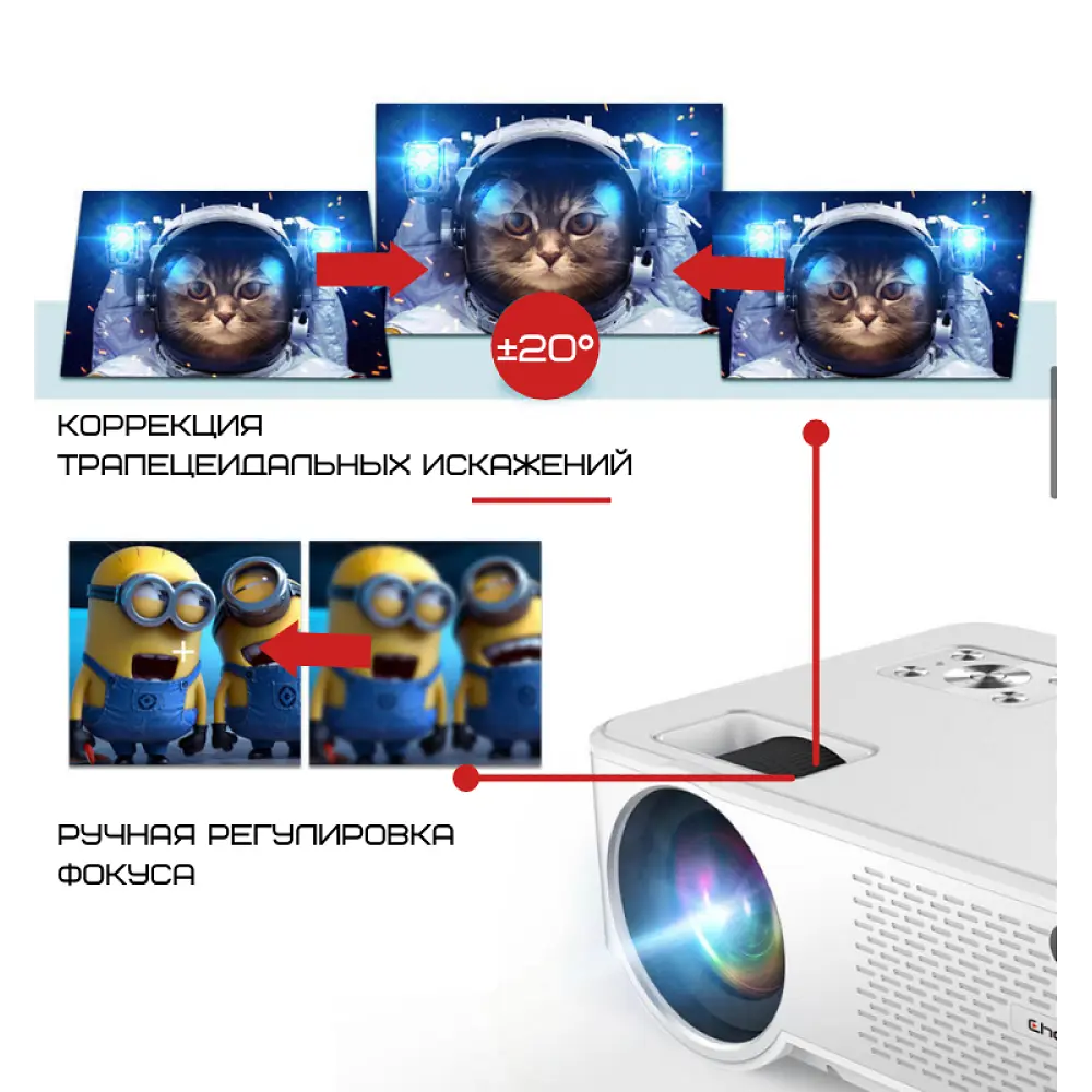 Проектор портативный мультимедийный 2800 lumen Cheerlux C9 Android с Wi-Fi - фото 4
