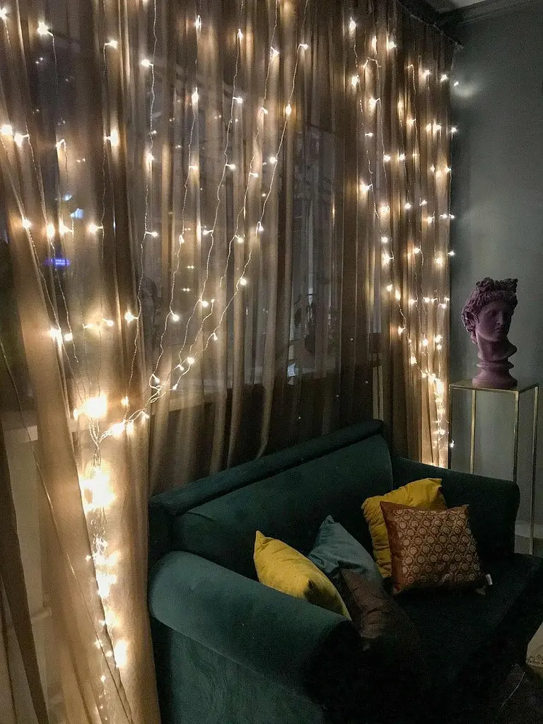 Гірлянда штора Водоспад на вікно Теплий білий колір свічення, 3х2м 240 LED з конектором - фото 4
