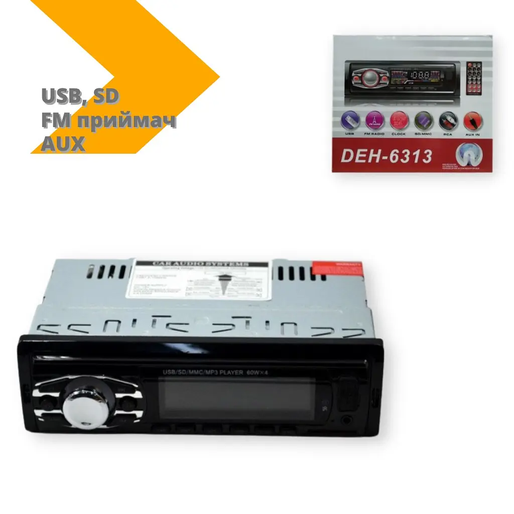 Автомагнитола XPRO DEH-6313 USB, SD, FM, AUX черный (lp-88442_236) - фото 2