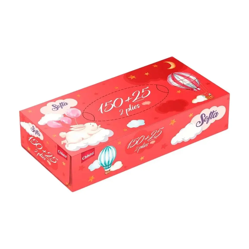 Серветки косметичні Chisto Softa Bunny 2 шари 150 + 25 шт. (4823098412441) - фото 2