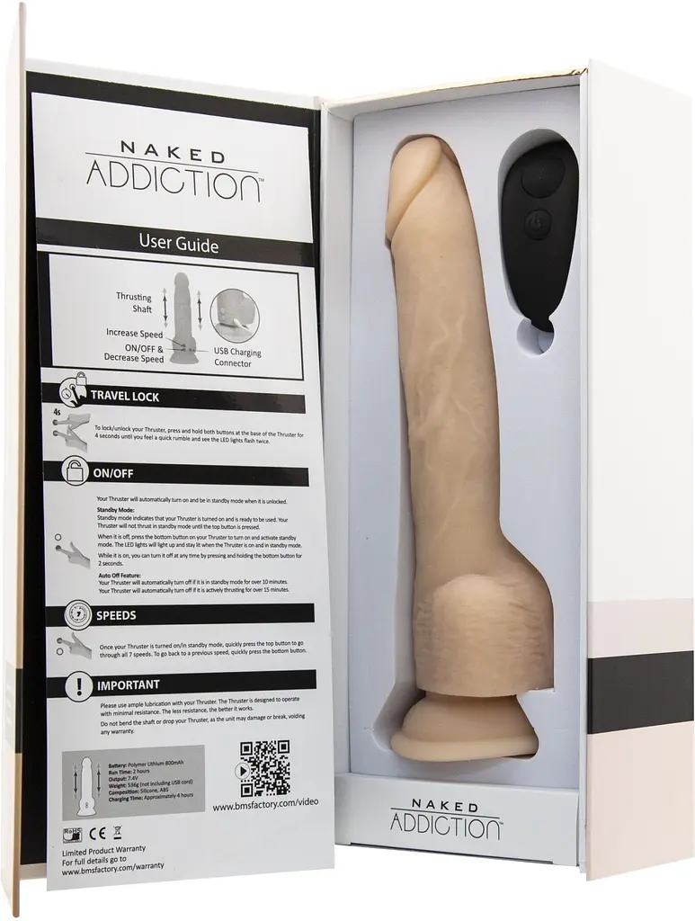Реалістичний вібратор з пульсацією ADDICTION - Naked - 9 Thrusting Dildo with Remote - Vanilla ADDICTION SO5588 92293 - фото 2