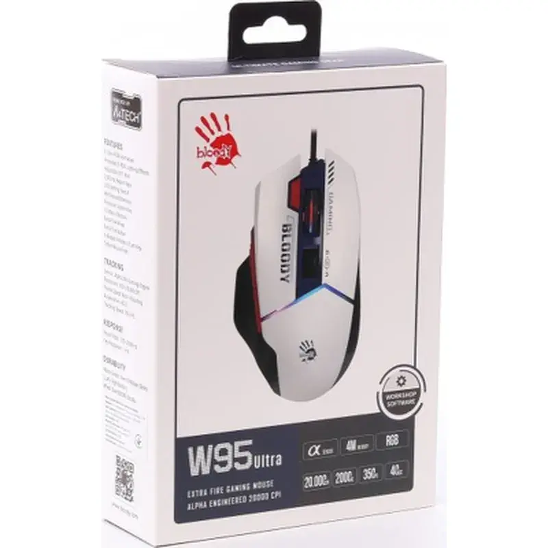 Мишка A4Tech Bloody W95 Ultra USB White/Black (4711421002325) - фото 9