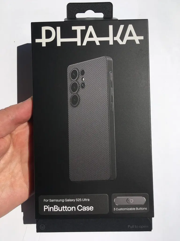 Чохол протиударний Pitaka PinButton Case MagSafe для Samsung Galaxy S25 Ultra (S938) Black-Grey PBS2501U - фото 2