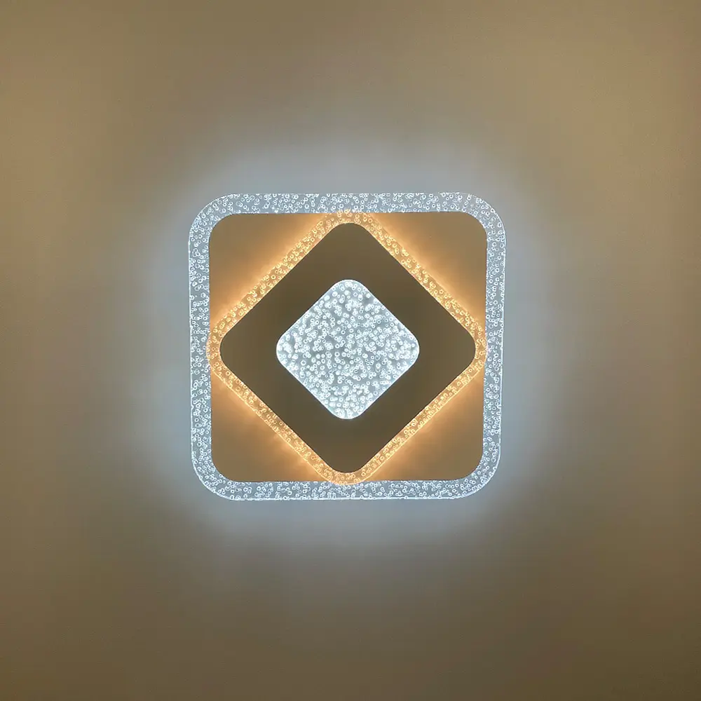 Стельовий або настінний світильник Ø 20 см з прозорим акрилом з бульбашками Line F 2230-200 Q WT - фото 5