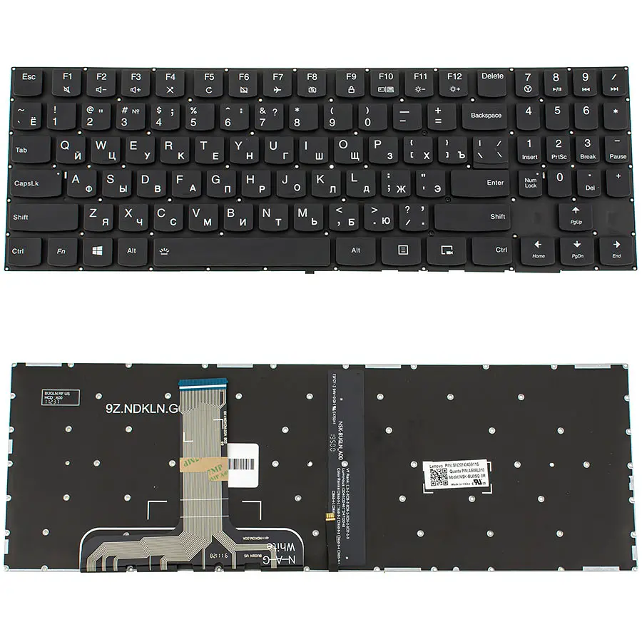 Клавіатура для ноутбука LENOVO (Legion: Y520-15) rus, black, без фрейма, підсвічування клавіш(оригінал) - фото 2