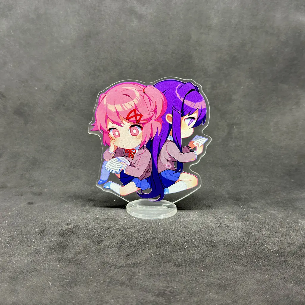 Акрилова колекційна фігурка Chibi Doki Doki Literature Club! Юрі і Нацукі 10 cм
