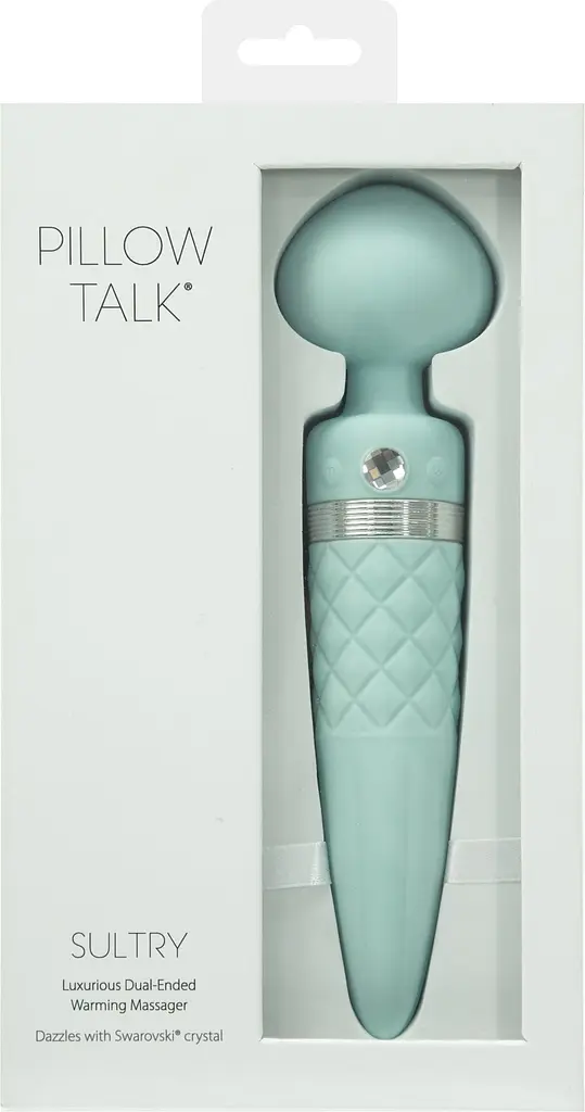 Вібромасажер 2в1 PILLOW TALK - Sultry Teal, класичний масажер і вібратор з ротацією, підігрів - фото 13