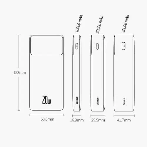 Зовнішній акумулятор Baseus Bipow Digital Display 20000mAh 20w (PPBD050501) чорний - фото 5
