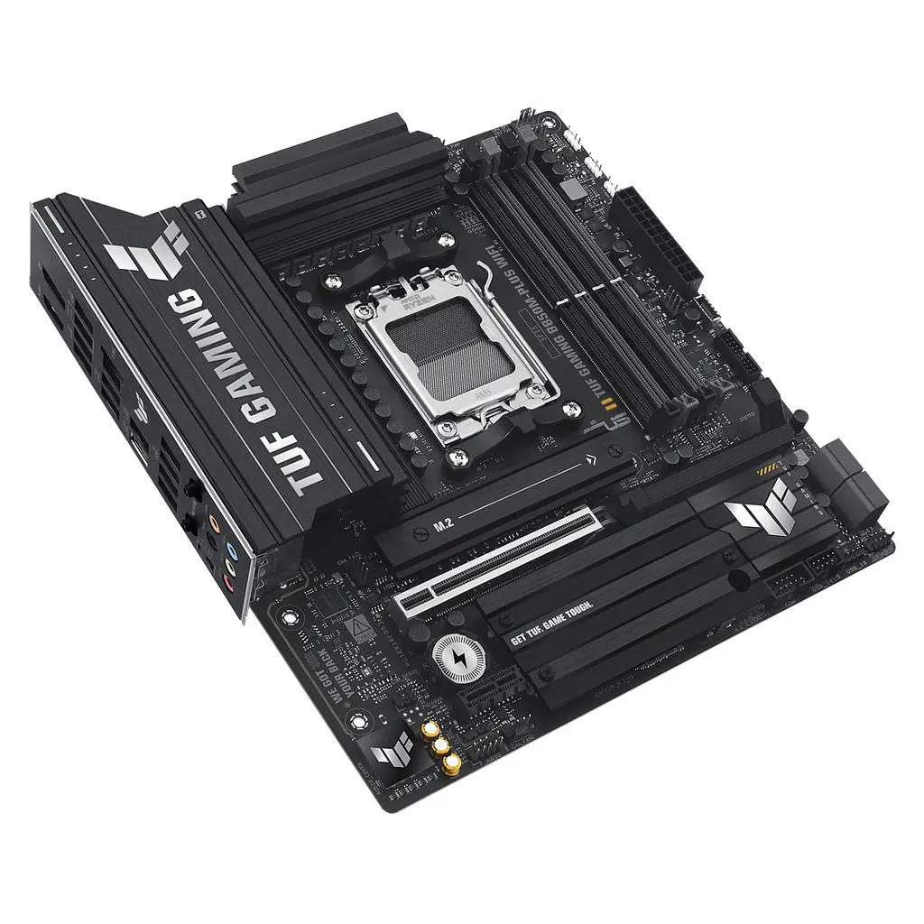 Материнская плата AM5 Asus TUF GAMING B850M-PLUS WIFI, B850, 4xDDR5, Int.Video (CPU), 4xSATA3, 3xM.2, 1xPCI-E 5.0 x16, 1xPCI-E 4.0 x1, ALC1220P, Realtek 2.5Gb, WiFi 6E, Bluetooth 5.3, 10xUSB 3.2 / 6xUSB 2.0, HDMI/DP, MicroATX - фото 6