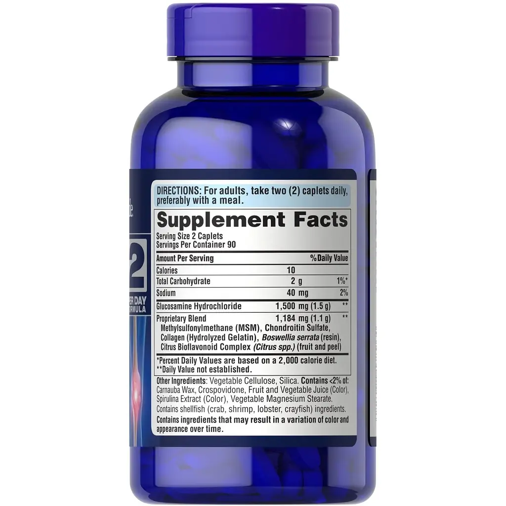 Глюкозамин хондроитин и МСМ Puritan's Pride Triple Strength Glucosamine Chondroitin MSM 180 капсул - фото 2