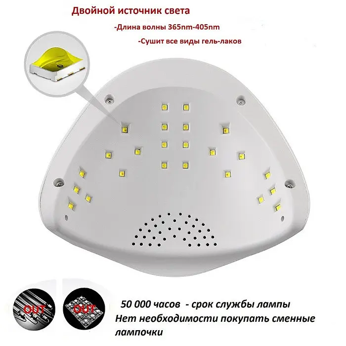 Світлодіодна лампа для манікюру SUN 5 48 Вт з дисплеєм та сенсором, UV лампа - фото 2