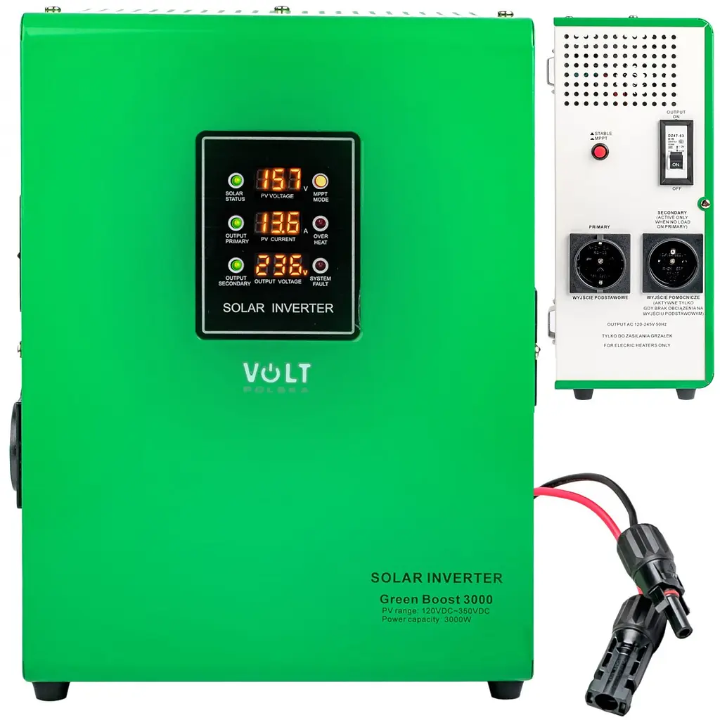 Солнечный инвертор преобразователь Volt Polska MPPT Green Boost 3000 (120-350VDC) 3 кВт - фото 2