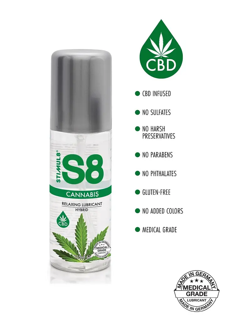 Лубрикант на гібридній основі Stimul8 S8 Hybrid Cannabis Lube, 125 мл - фото 2
