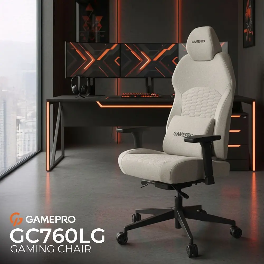 Крісло для геймерів GamePro Fabric Light Gray (GC760LG) - фото 7
