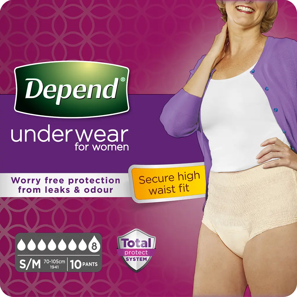 Поглинаюча нижня білизна Depend для жінок, S/M, 10 шт. (2 уп. х 10 шт.) - фото 3