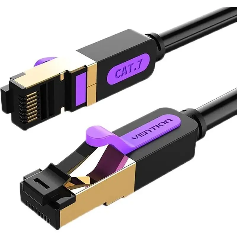 Патч-корд 5м, S/FTP cat 7 RJ-45 black Vention (ICDBJ)
