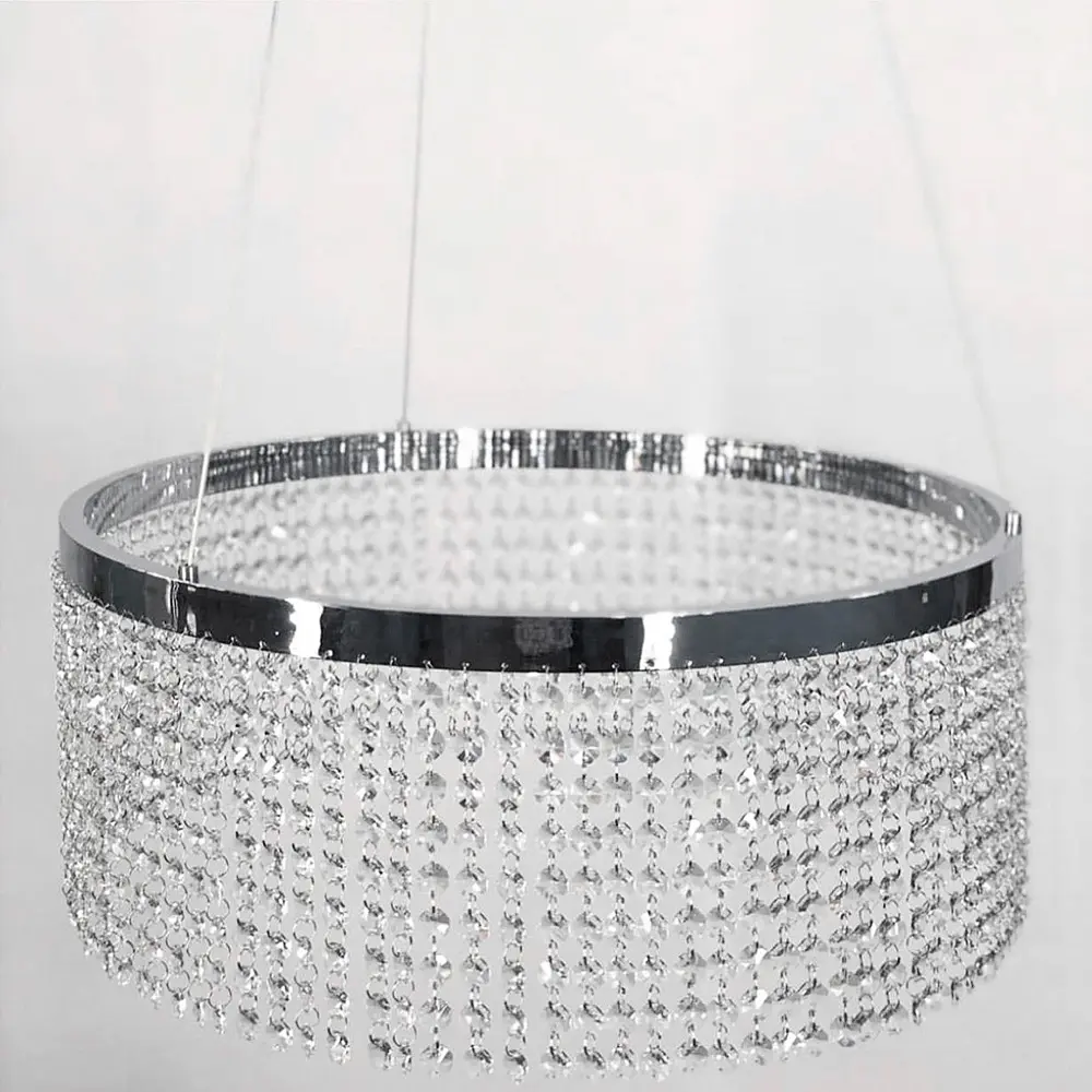 Невероятная хрустальная люстра с серебряной обводкой h35 Line.F Диаметр 40см - фото 4