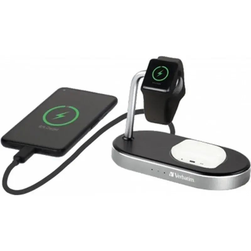 Зарядний пристрій Verbatim 3in1 Apple Watch and iPhone Charging Stand (49556) - фото 7