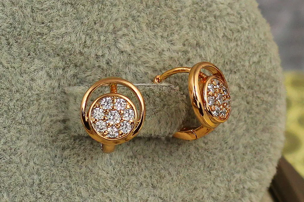Сережки дитячі Xuping Jewelry кружок 1 см золотисті - фото 2