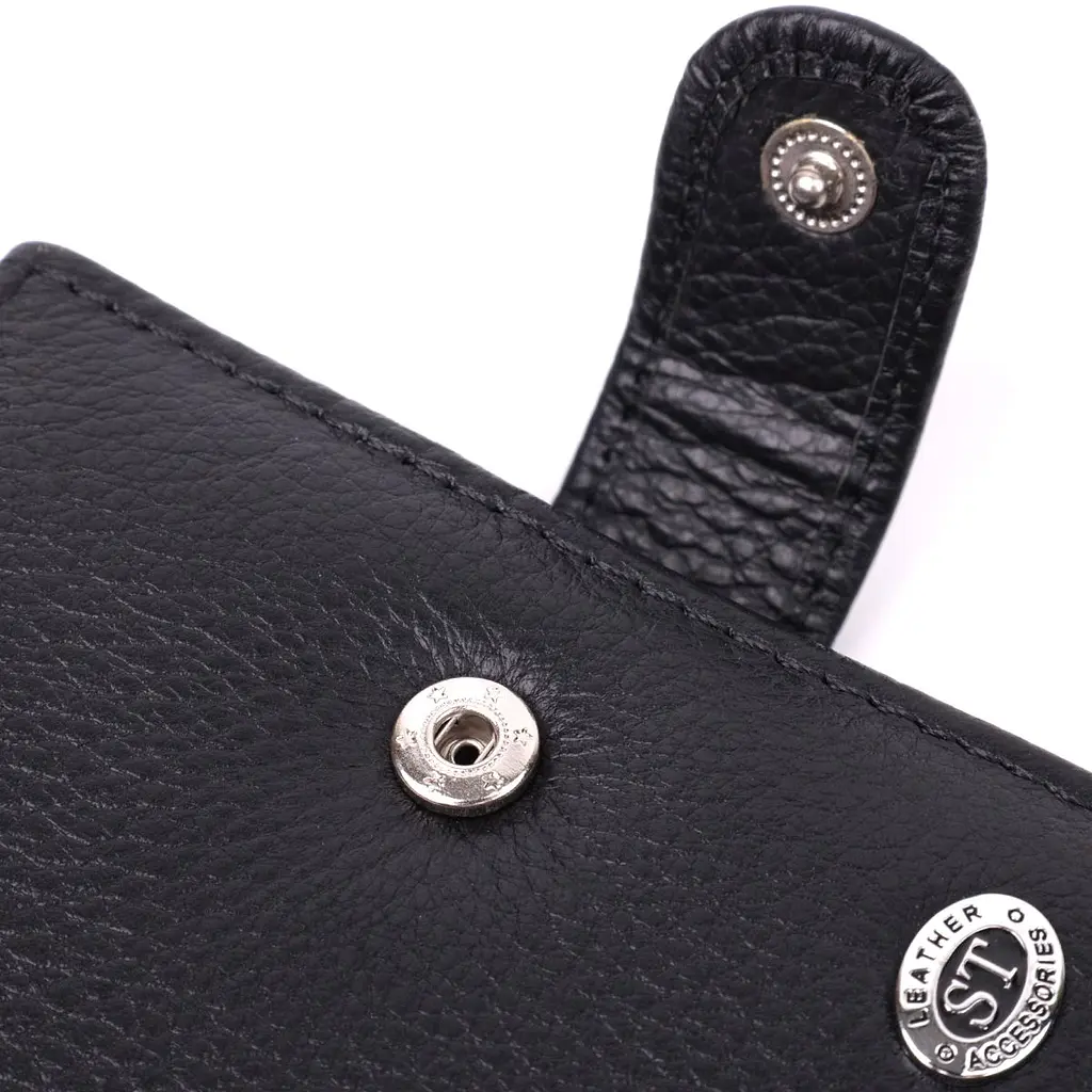Надійна візитниця з натуральної шкіри ST Leather 22469 чорна - фото 3