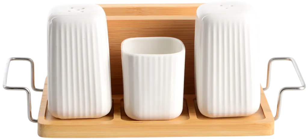 Набір спецій Limited Edition Led Classic сіль, перець, для зубочисток на бамбуковій підставці (B010805) - фото 2