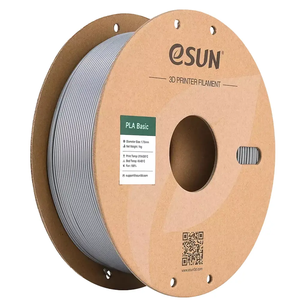 Пластик для 3D-принтера eSUN PLA BASIC 1.75 мм 1 кг SILVER (PLA-BASIC175S1P1)