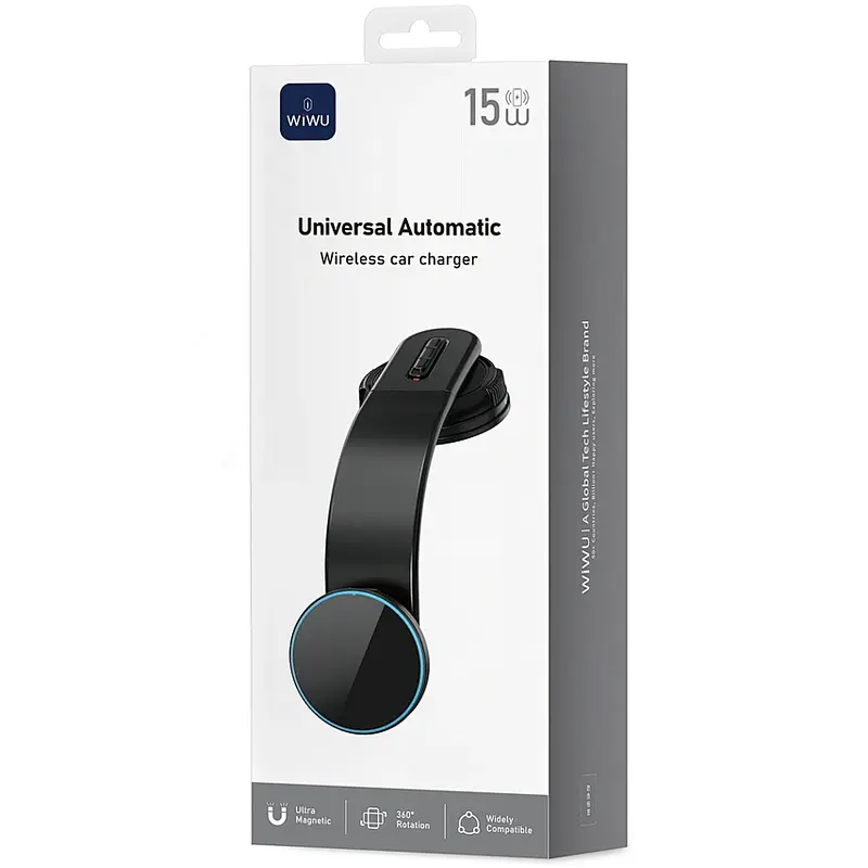 Автотримач із БЗУ CH-327 Universal Automatic 15W Black Wiwu teh0029280 - фото 5