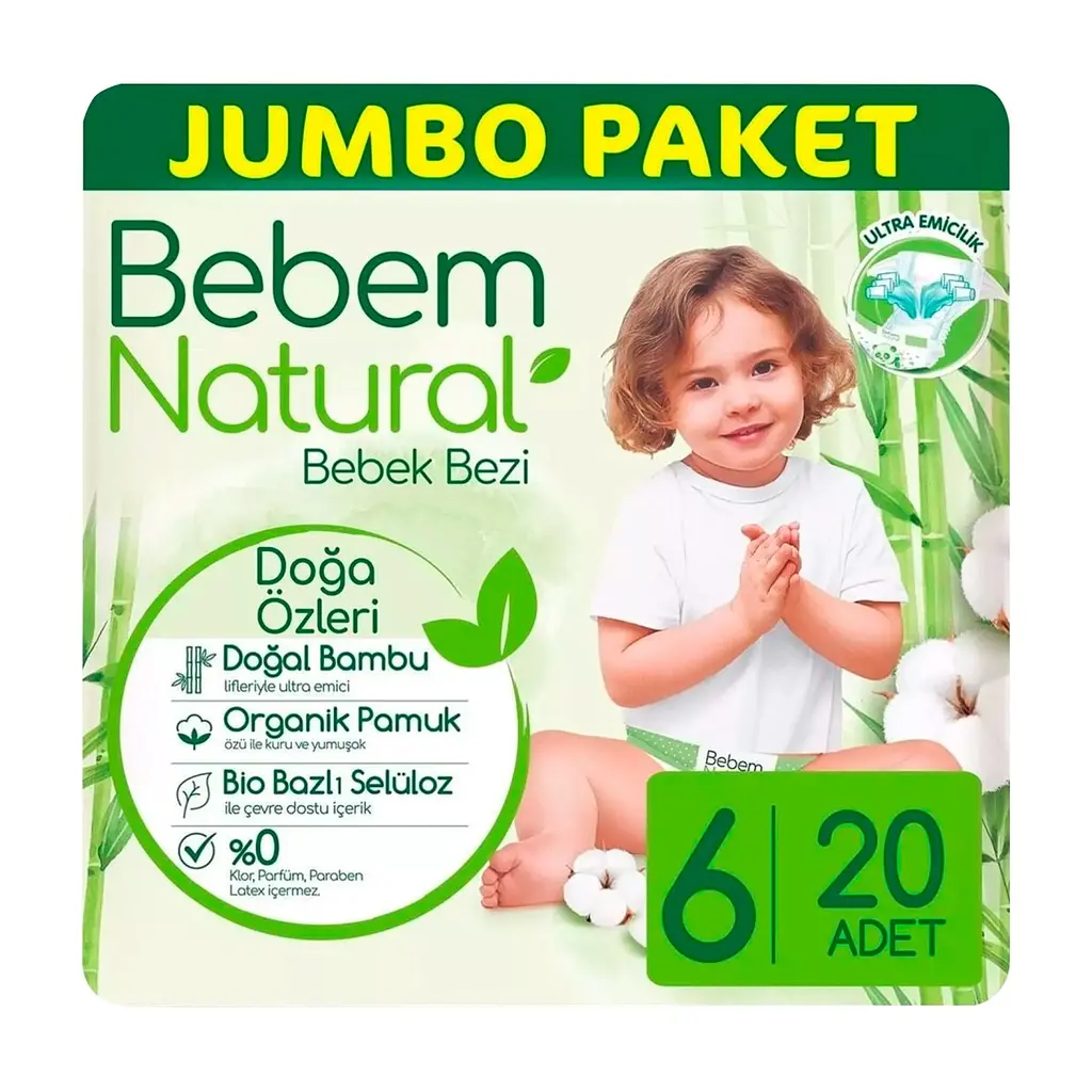 Підгузки Bebem Natural 6 Extra large 15+ кг 20 шт (8690536806041) - фото 2