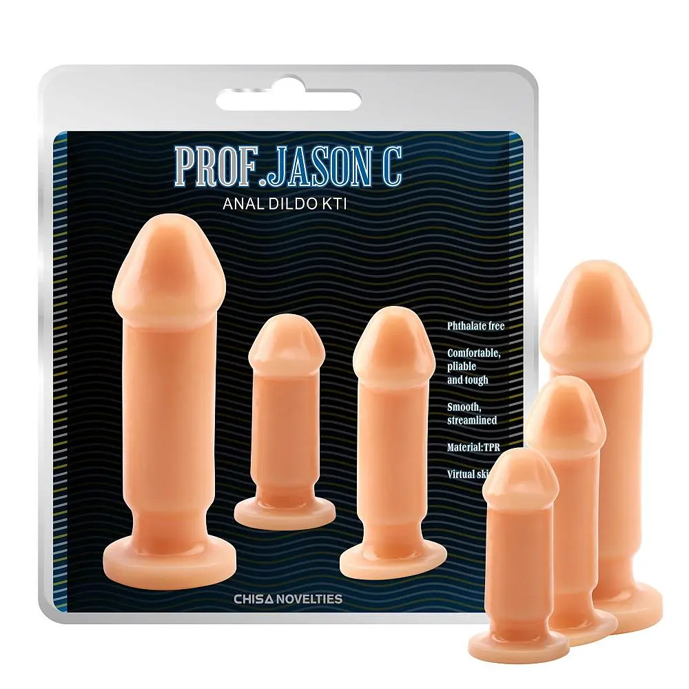 Набір анальних фалоімітаторів Prof. Jason C Anal Dildo Kit 3 шт тілесний - фото 2
