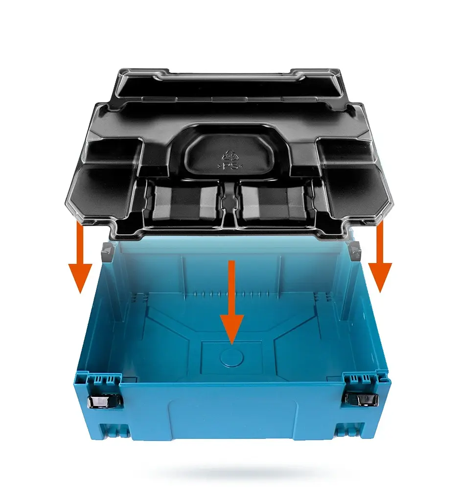 Вкладка 839205-3 для кейса Makita Makpac №3 (для зарядного пристрою DC18RD та 4-х акумуляторів) - фото 5