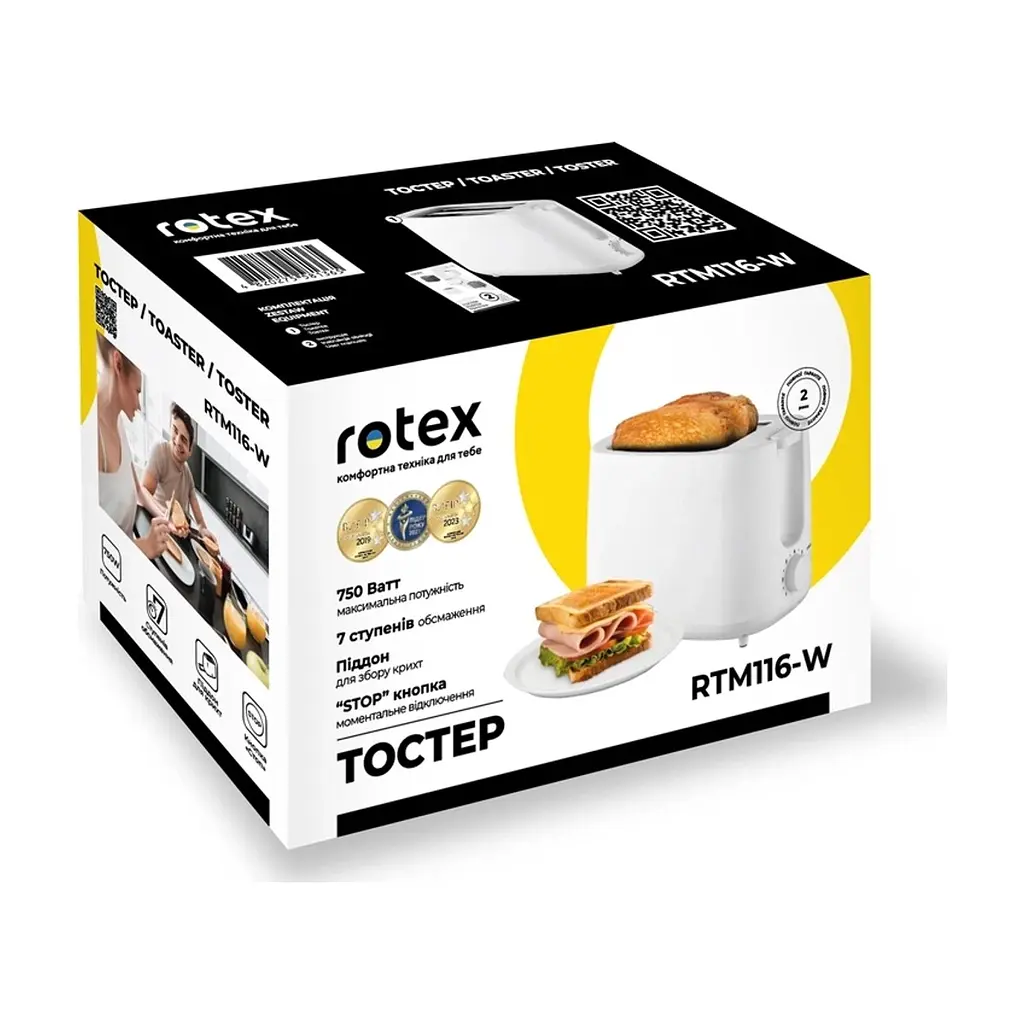 Тостер Rotex RTM116-W - фото 9