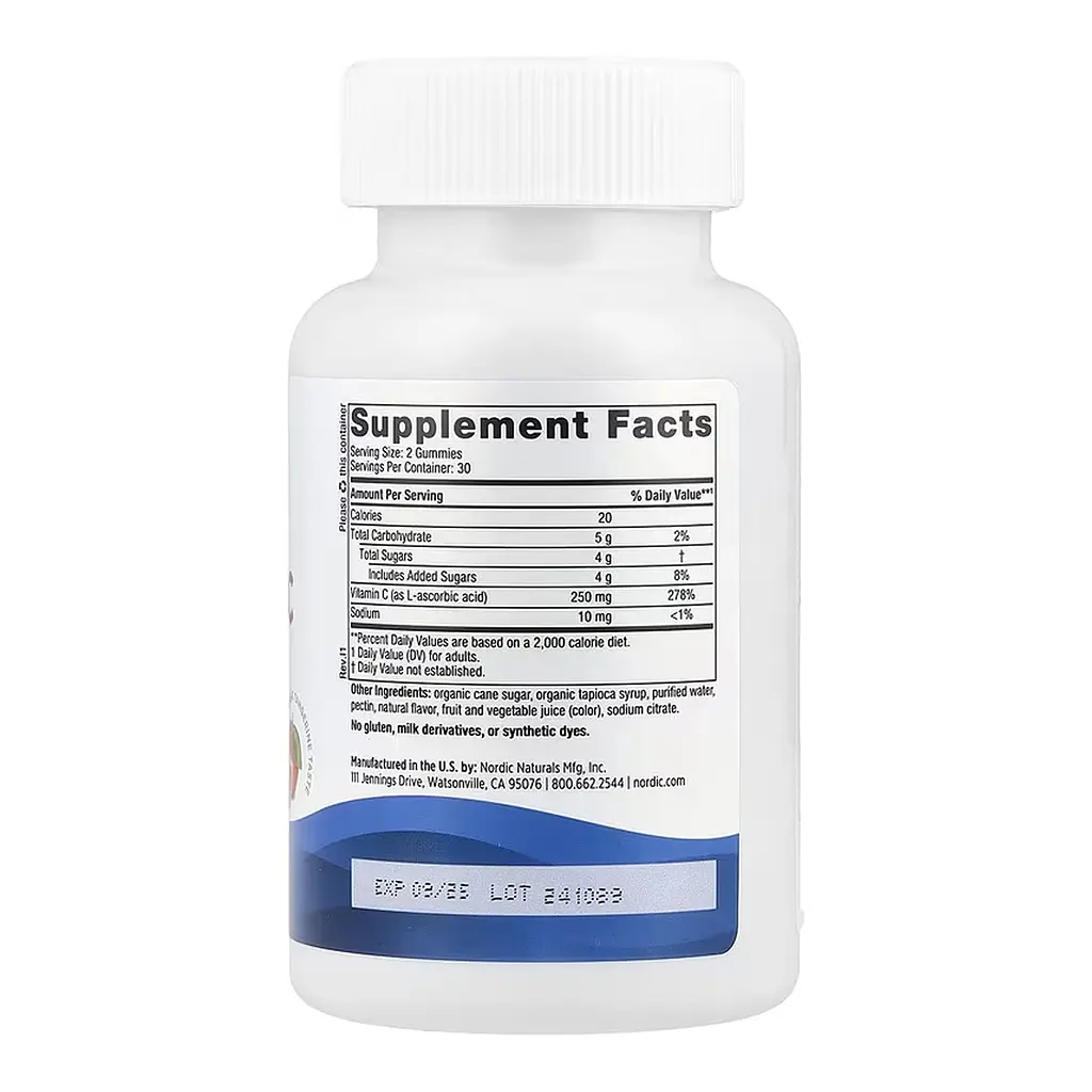 Вітамін C Nordic Naturals - 60 gummies, для імунітету - фото 2