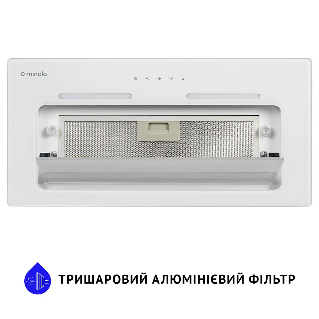 Витяжка повновбудовувана MINOLA HBI 6873 WH GLASS 1200 LED Line - фото 4