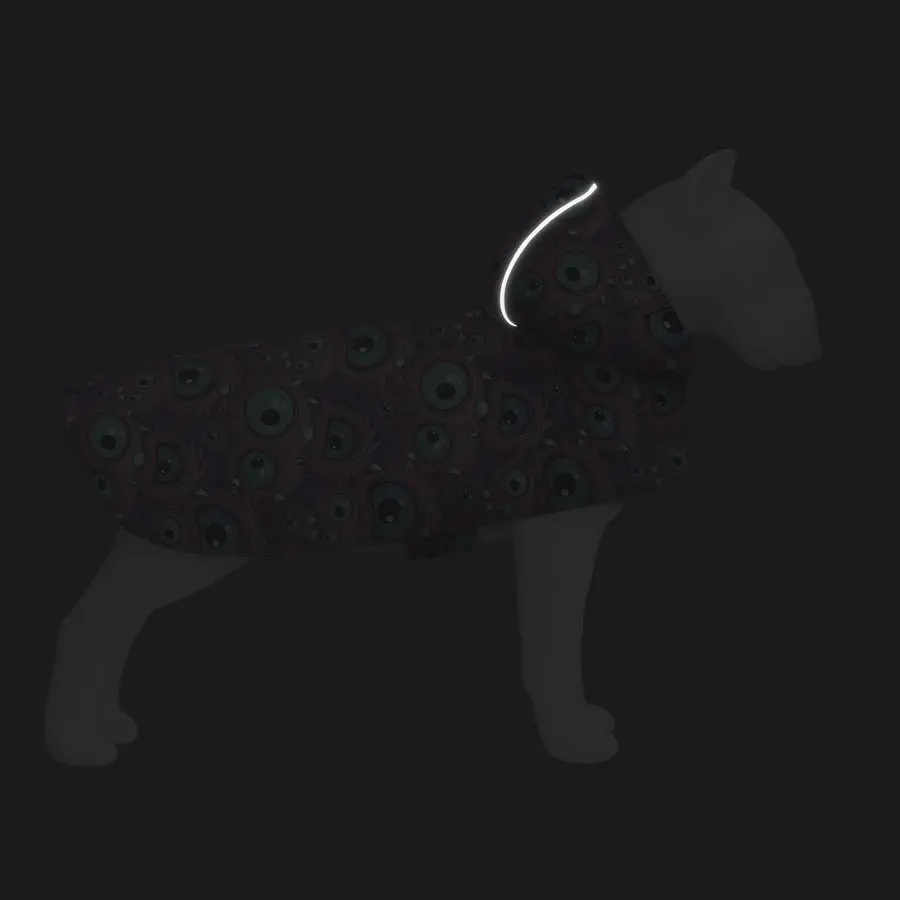 Дождевик-накидка с капюшоном для собак Collar Waudog Clothes, рисунок "Глаз монстра", L, А 48-52 см, B 60-70 см, С 42-52 см - фото 5