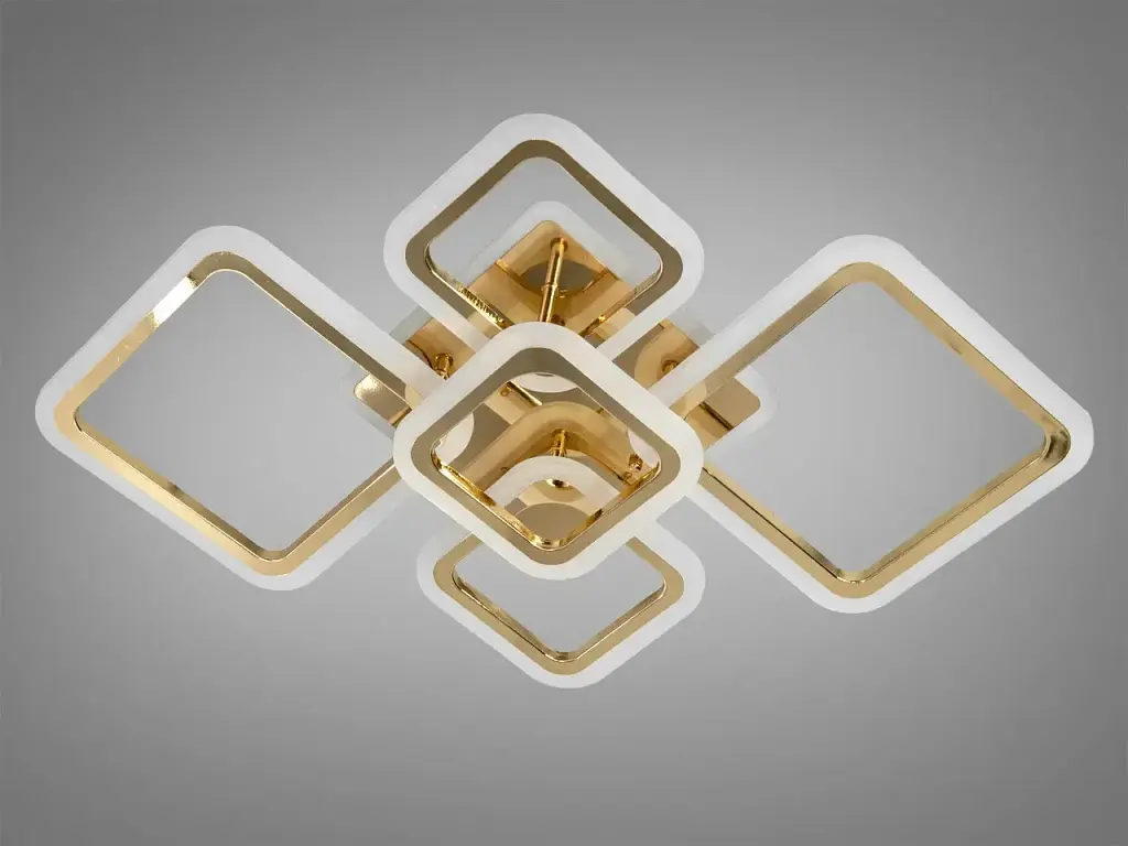 Люстра стельова LED Diasha A8160/2+3G, 80W, 3200K-6500K, золото, сучасний стиль для дому - фото 4