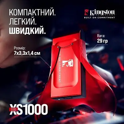 Накопитель SSD USB Type-C 1TB XS1000 Kingston (SXS1000R/1000GA) - фото 5