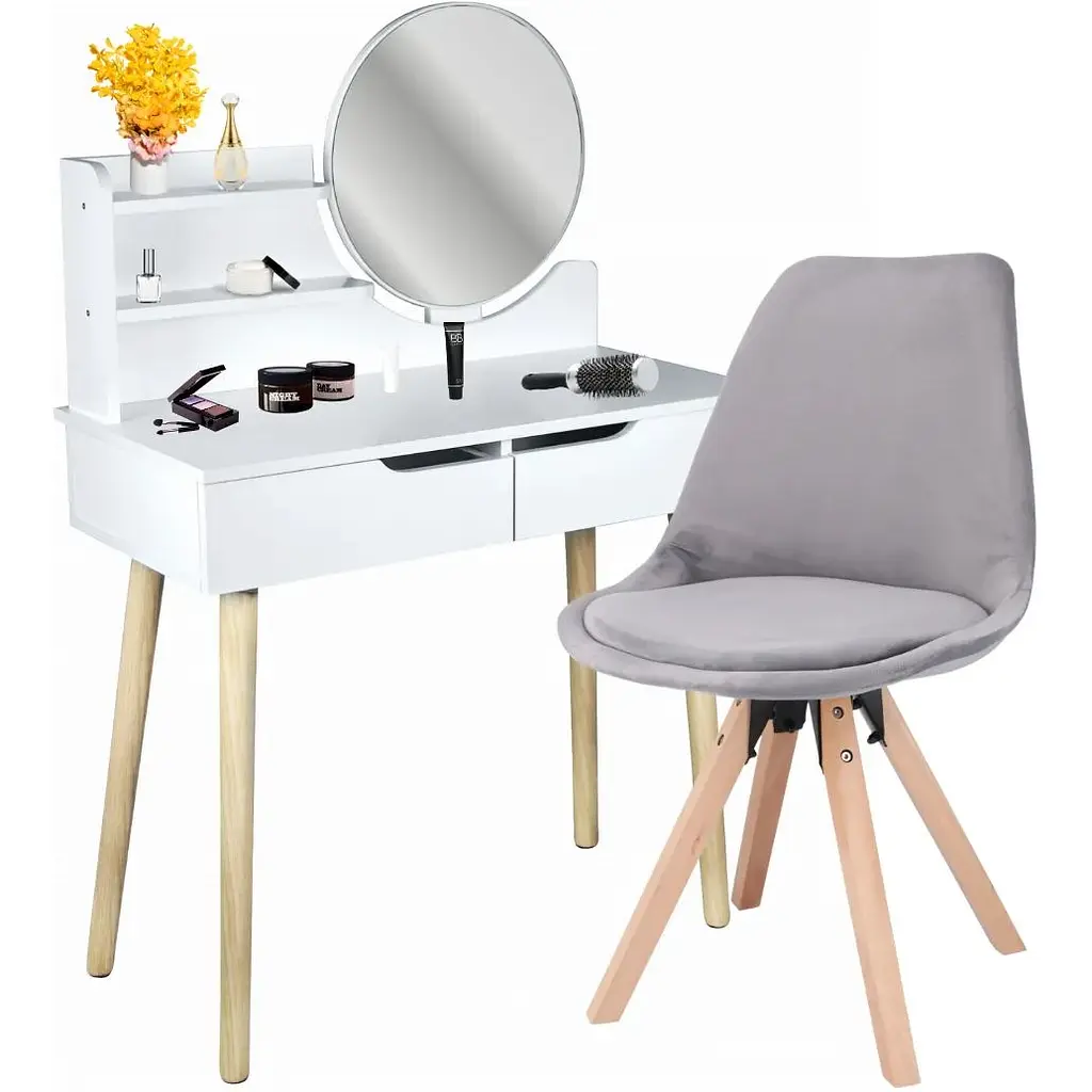 Туалетний столик Jumi Scandi + крісло Saida сірий - фото 2
