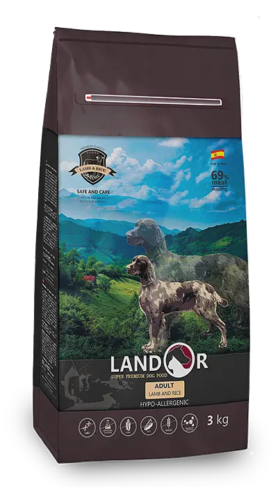 Сухий корм Landor Adult Lamb&Rice Ландор для дорослих собак усіх порід Ягня з рисом 3 кг